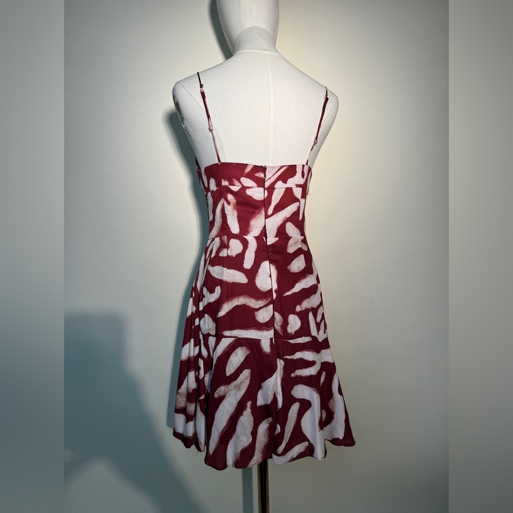Finders Keepers Red and White Patterned Mini Dress - Picture 3 of 8